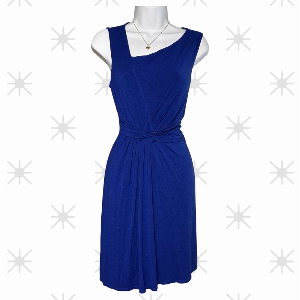 Tommy Bahama asymmetrical wrap dress blue size small knot front cocktail party